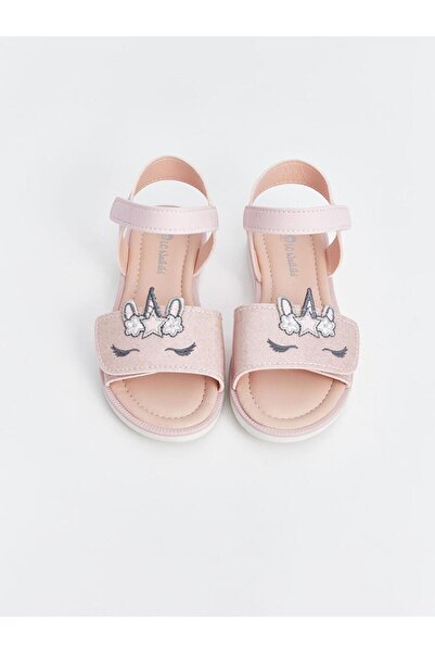 LC Waikiki Double Striped Embroidered Girls' Sandals (S4)