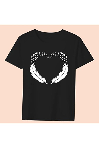 HOFFNUNG Tricou negru Feather Map Mărime mare