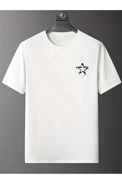 HOFFNUNG Μπλουζάκι Unisex Stylish Star με τύπωμα Crew Neck oversized