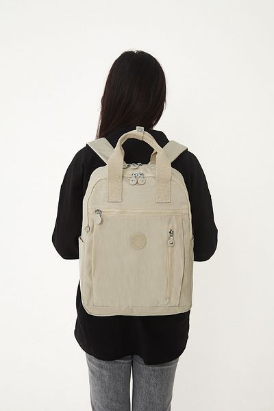 YOGII Müga Model Unisex Αδιάβροχο τσαλακωμένο ύφασμα πολλαπλών τμημάτων Μαύρο σχολείο και σακίδιο πλάτης