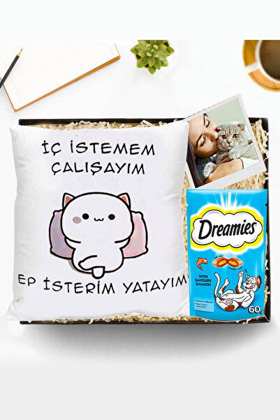 Genel Markalar Hiç Çalışasım Yok Kedi Yastık & Dreams Kedi Ödül Maması Hediye...
