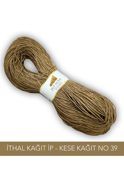 Jast Textile Χάρτινο νήμα 500gr, Πλεκτό νήμα χειρός (Χρώμα Νο: 39 Χαρτί πουγκί)