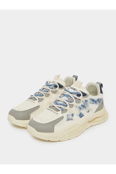 Styli Chunky Sole Abstract Print Lace Up Sneakers