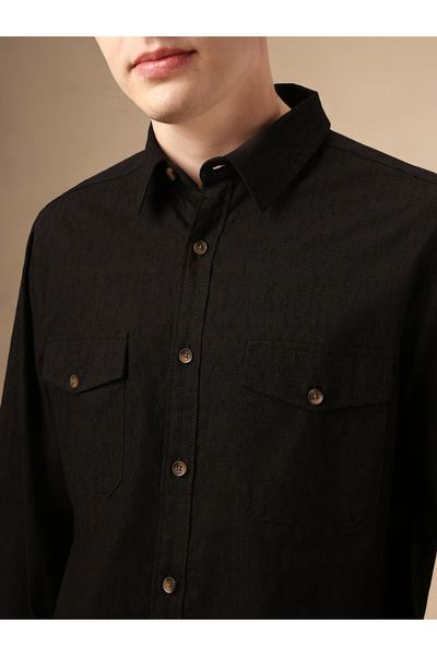 Dennis Lingo By Styli Solid Relaxed Fit Spread Collar Shirt