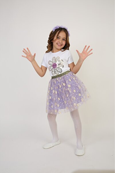 Nacar KIZ ÇOCUK 23 NİSAN GÖSTERİ T-SHİRT SADECE ÜST MODELLİ BADİ