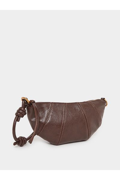 Styli Stitch Detail Half Moon Crossbody Bag
