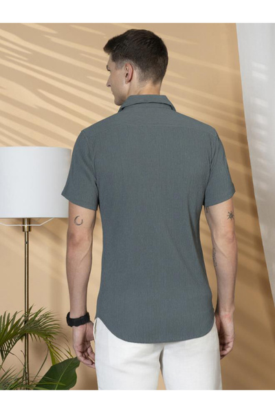 Dennis Lingo By Styli Solid Relaxed Fit Spread Collar Shirt