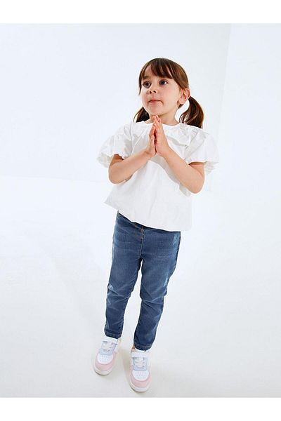 LC Waikiki Crew Neck Balloon Sleeve Baby Girl Shirt