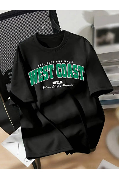 ARMHEM Unisex West Coast Printed Crew Neck Oversize T-Shirt