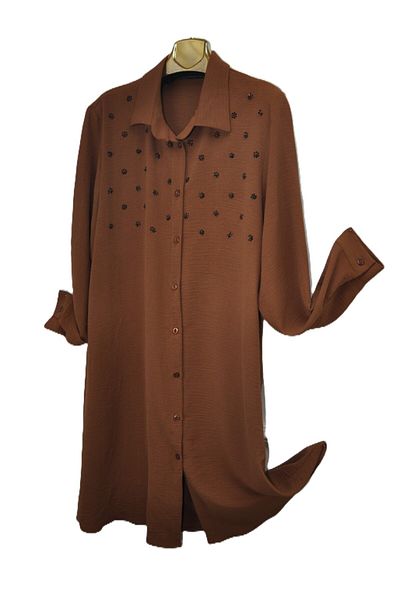 elma abone Plus Size Ayrobin Stone Tunic Shirt