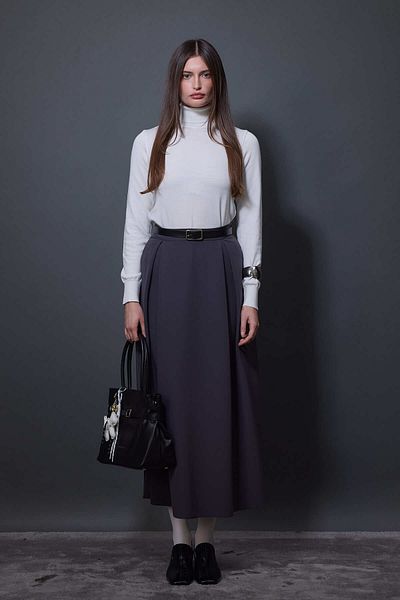 Tailors Room Γκρι διπλή πλισέ φούστα