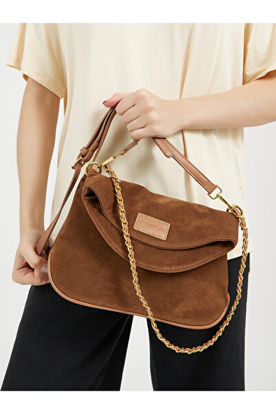Styli Flap Front Crossbody Bag with Patch Detail