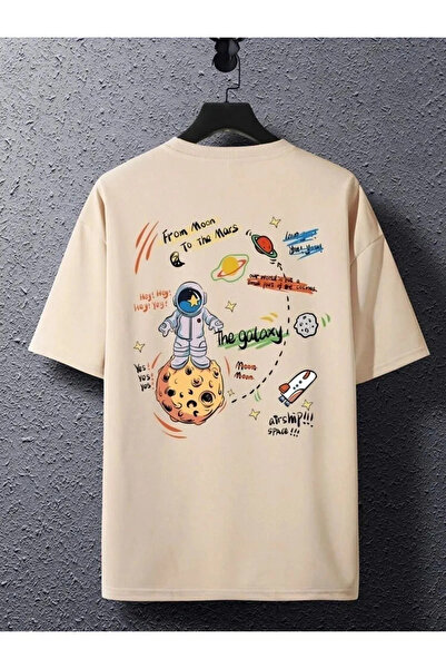 HOFFNUNG Tricou unisex din bumbac supradimensionat cu guler rotund