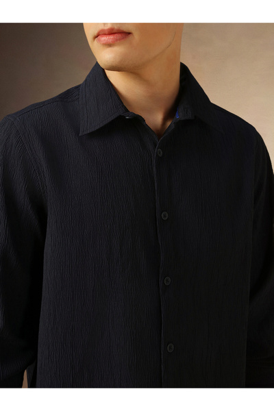 Dennis Lingo By Styli Solid Regular Fit Spread Collar Shirt