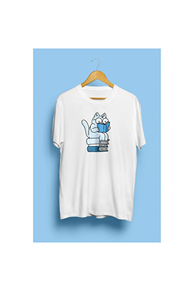 HOFFNUNG Tricou Bookworm pisică Design cu imprimeu