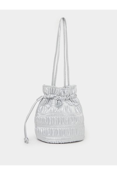 Styli Textured Drawstring Bucket Bag