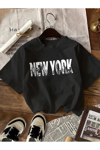 HOFFNUNG Tricou unisex din bumbac supradimensionat cu guler rotund