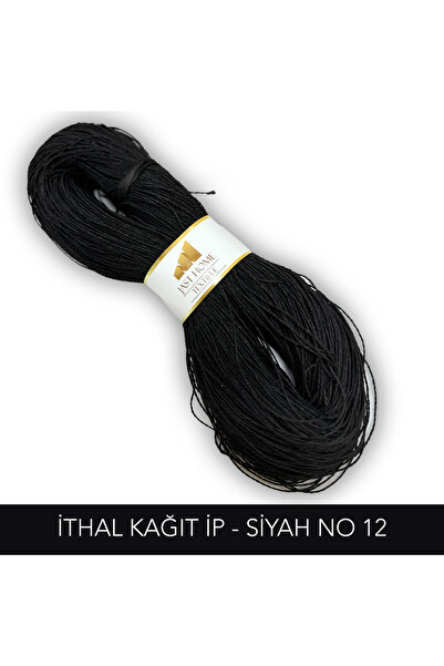 Jast Textile Kağıt Ip 500gr , El Örgü Ipi , Yümüşak , Yeni ,( Renk No:12 Siyah)