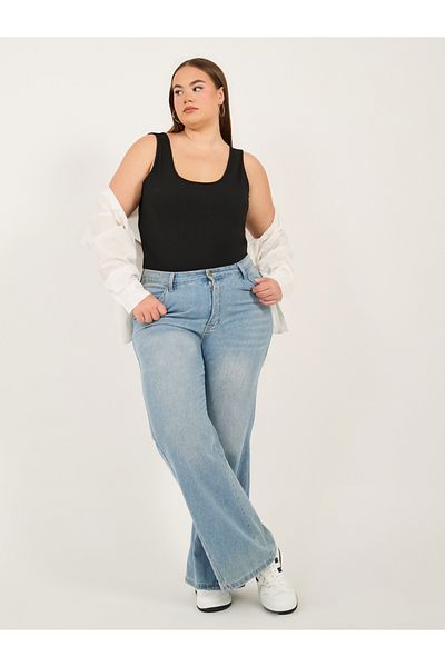 Styli Plus Size Scoop Neck Skinny Fit Jersey Tank