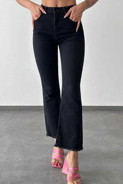 LACARINO Lycra Jeans with Tasseled Legs