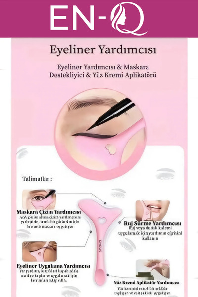 ENQ 3 In 1 Kolay Maskara Rimel Ruj Eyeliner Çekme Aparatı Kirpik Fırçası