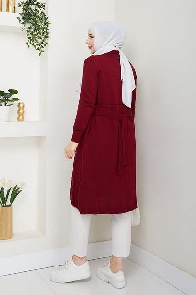 Pamuk Butik Women's Casual Cardigan with Pockets, Dusty Rose