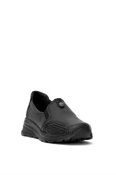 Ayakkabı Fuarı Elit Erlmar042-K Black Genuine Leather - Orthopedic Women's Shoes