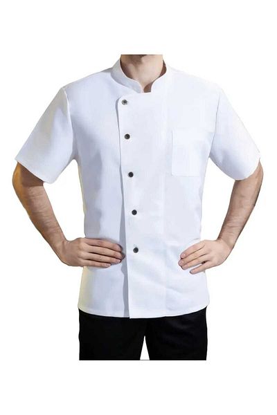 Butik Short Sleeve White Tie Men's Chef and Cook Jacket
