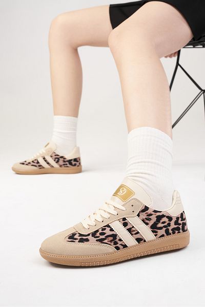 SOLDOY Pantofi sport casual, maro, alb, cu talpă ortopedică, pantofi sport