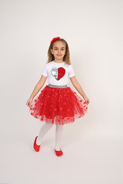 Nacar KIZ ÇOCUK 23 NİSAN GÖSTERİ T-SHİRT (yalnızca üst)