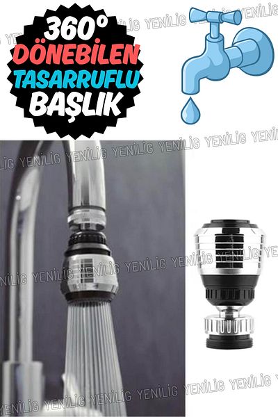 Yenilig 360 for Kitchen and Bathroom Cleaning °   Rotatable, Water Saving Faucet Head – 2 Mode Option
