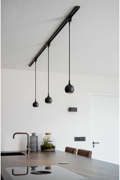 habek avize led ampullü küre başlık ray spot 2 mt alimünyum gövde küre led avize