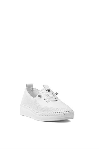 Voyager Z083 White Genuine Leather - Orthopedic Women's Casual Shoes