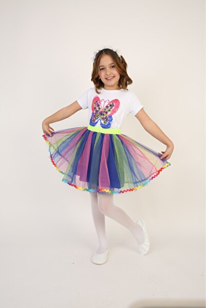 Nacar KIZ ÇOCUK 23 NİSAN GÖSTERİ T-SHİRT SADECE ÜST MODELLİ BADİ Sadece badi