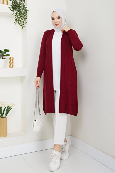 Pamuk Butik Women's Casual Cardigan with Pockets, Dusty Rose