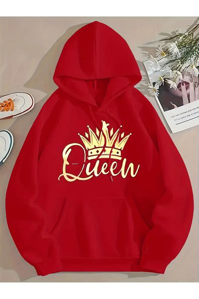 NEW TRENDY COLLECTİON Елегантен дамски суичър с геометричен дизайн на корона