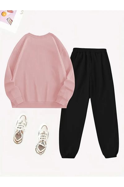 NEW TRENDY COLLECTİON Γυναικείο Σετ φούτερ & Joggers Casual με γεωμετρική στάμπα