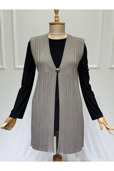 ModaMinar Women's Knitwear Accordion Model Stylish Vest