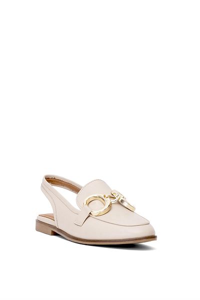Ayakkabı Fuarı Elit Rch015-R2032 Bej Pantofi de damă casual din piele naturală