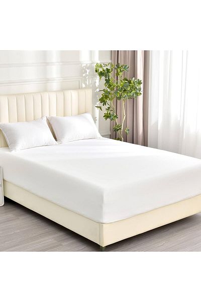 Belsina Home Single White Fitted Sheet Set (1 Pillowcase)