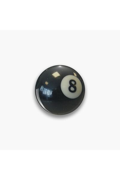 rebelberi Bilardo Topu 8 Yazılı Rozet