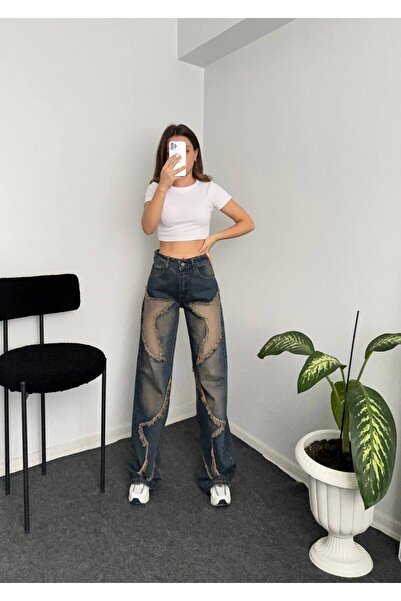Culture Star Detail Taşlamalı y2k Pantalon