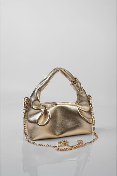 DENSİLA Women's Gold Yellow Mini Chain Hand and Shoulder Bag