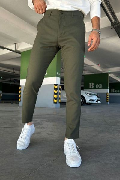 hello7 Men's Quality Black Khaki Lycra Italian Cut Stylish and Comfortable Fabric Trousers