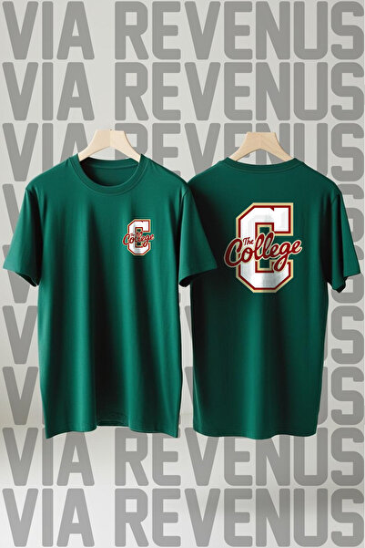 Vordevia Koledž prednja i zadnja Štampano okrugla kragna široka unisex majica