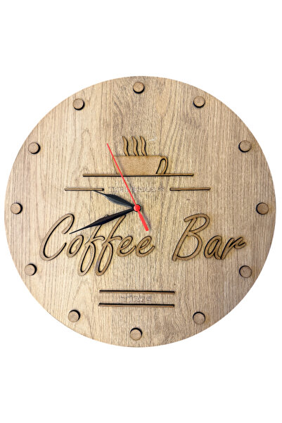 Yalıgraf Reklam Tabela Coffee Bar Mutfak Kahve Köşesi Duvar Saati 35x35