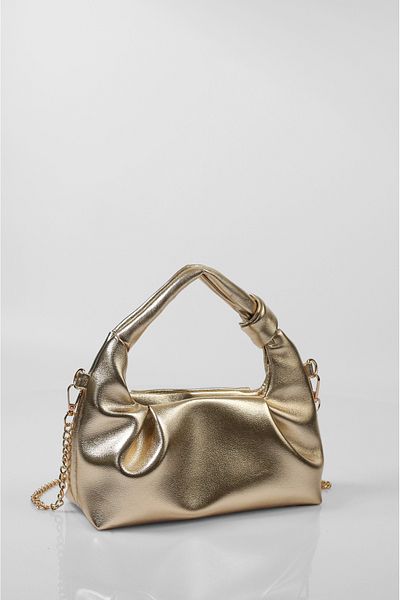 DENSİLA Women's Gold Yellow Mini Chain Hand and Shoulder Bag