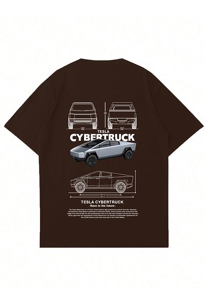 Mad&Calf Μπλουζάκι Unisex Cybertruck με στάμπα με λαιμόκοψη