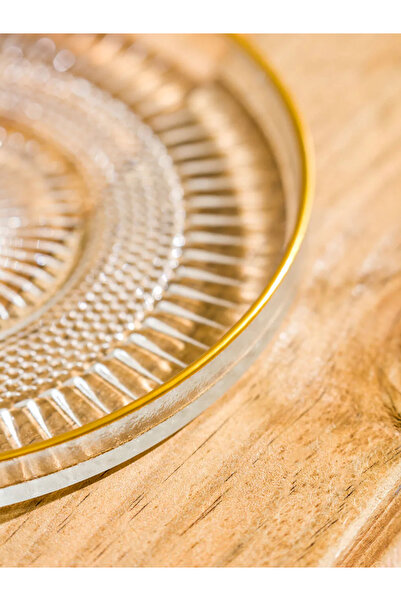 LC Waikiki Lcw Home Colorless Patterned Glass Cake Plate Set 4 Pieces t t