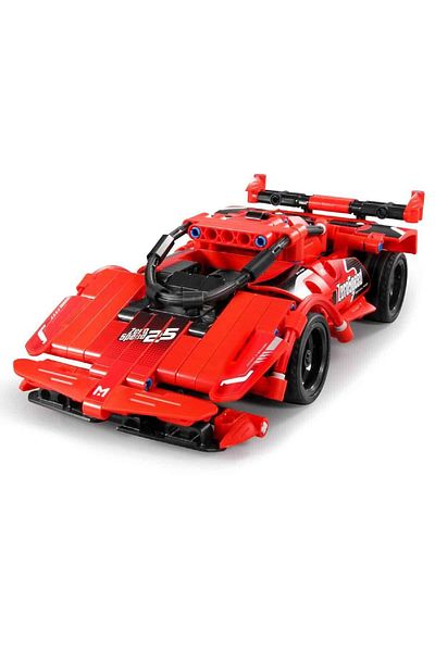 Oyuncakmatik 2in1 Master Remote Control Red Super Car Creative Construction Set 351 Pieces
